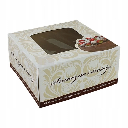 Pudełko na ciasto chrzest wesele komunia karton na tort opakowanie 22x22x11cm